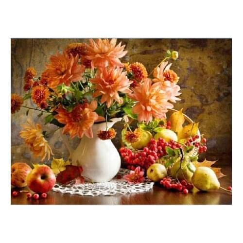 Diamond Painting 100% Full Square Drill Home Decoration Cross Stitch Mosaic Embroidery Needlework Plants Flowers Fruits Apple