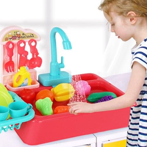 Analog Electric Dishwasher Sink Childrens Role Playing Kitchen Set Toys Funny Role-playing Mini Kitchen Simulation Toys Gift
