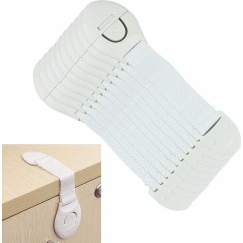 20pcs/Lot Kids Safety Plastic Locks Drawer Door Cabinet Cupboard Toilet Locks Baby Strap Baby Safe Protection