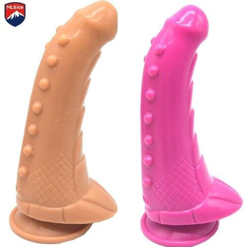 MLSice 24*5CM Large Big Dildo Curved Raised Pointed G Spot Stimulate Prostate Massage Adult Sex Erotic Toys Fetish for Women