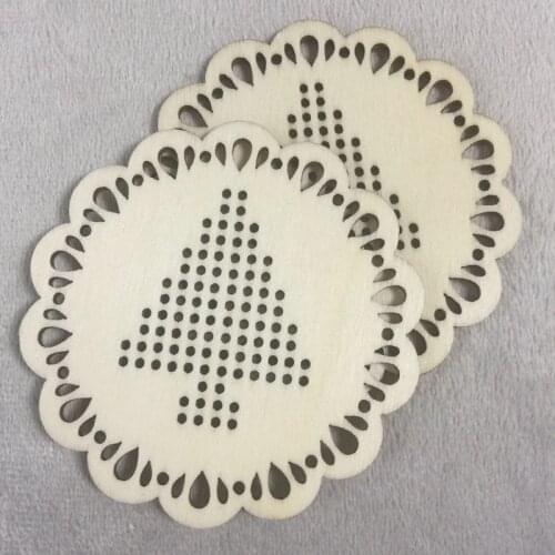 50pcs a lot free shipping trees shaped wooden blank for cross stitch