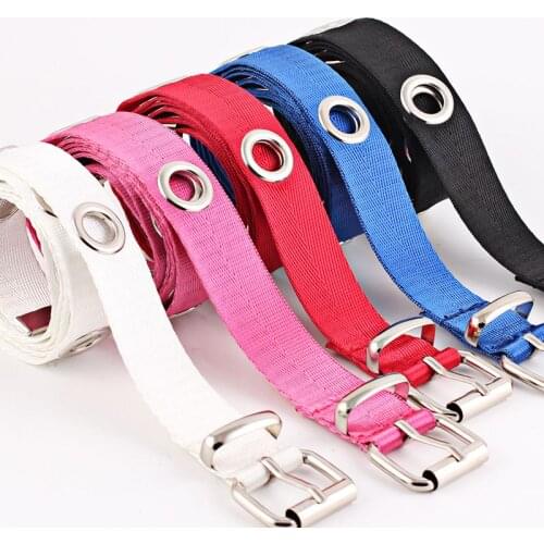 Long Personality Harajuku Casual Ring Black Metal Belt Students Jean Canvas Waist Belts Tide Silver Pin Buckle