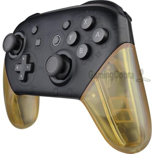 EXtremeRate Amber Yellow Custom Handle Grips Housing Shell Case Repair Parts with Tools for NS Switch Pro Controller