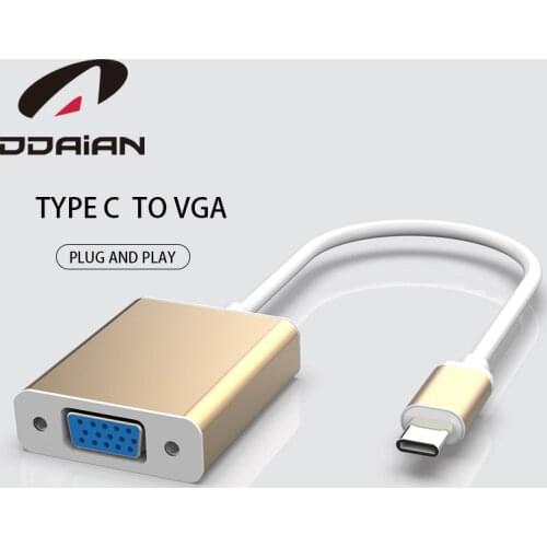 HDMI Usb 3.1 Type C to VGA Video Converter USB-C to VGA 4K Mobile Computer Typee-C Adapter for Mobile Phone/MacBook
