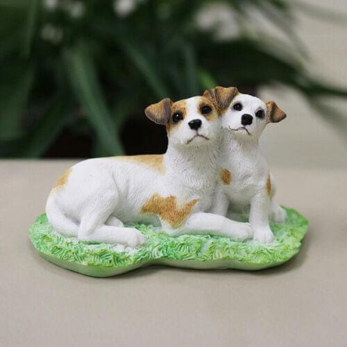 JJM Jack Russell Terrier Dog Pet Figure Canidae Animal Car Decor Collector Toy Model Educational for Children Adults Kids Gift