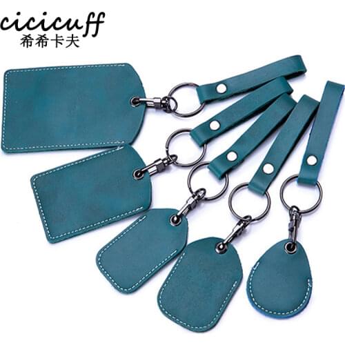 Genuine Leather Key Holder Bank Card Pocket Mini Bus Card Key Pouch Slim Housekeeper Key Access Entrance Guard Card Protecter