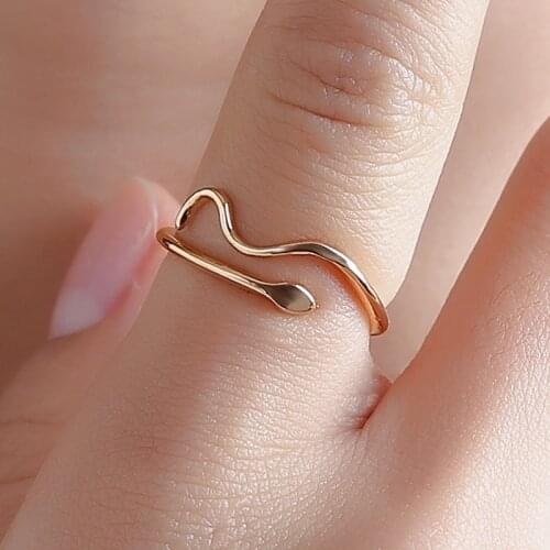 1 Pcs Snake Cobra Rings Vintage Punk Adjustable Rings Unisex Fashion Jewelry Minimalist Wave Party Accessories Wholesale