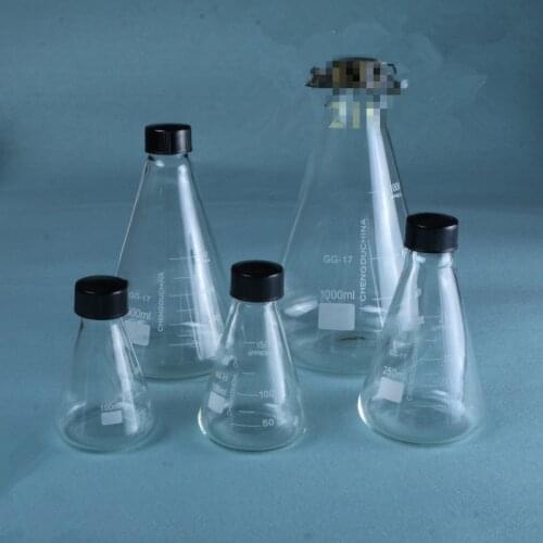 Thick Walled Conical Flask With Stopper Erlenmeyer Flask Thread Mouth Laboratory Glass Meter 50-1000ml