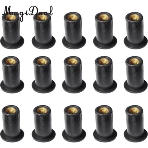 MagiDeal Heavy Duty 15Pcs Copper M5 Rubber Well Nuts Blind Fastener Fishing Kit for Canoe Rowing Boat Kayak Dinghy Acce 17x14mm