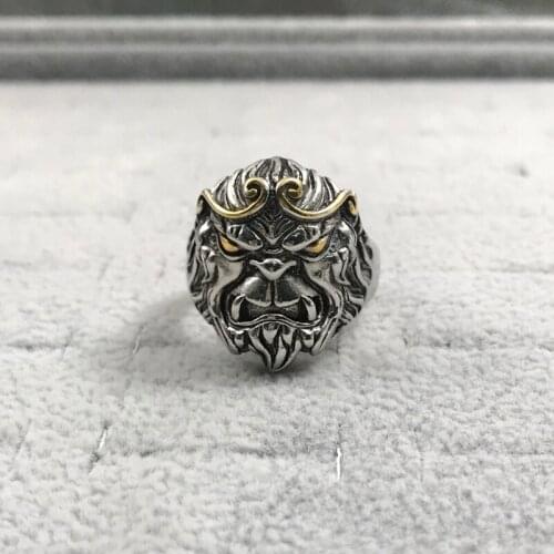 MENGYI NewFashion Gothic Mens Ring Domineering Monkey Ring Punk Hip Hop Rock Animal Jewelry Male Motorcyclist Wear Bague