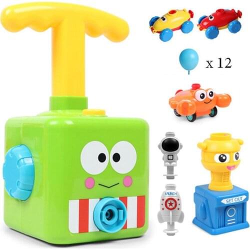 Power Balloon Launch Car Toy Puzzle Fun Educational Inertia Air Power Balloon Car Science Experimen Toy for Children Gift