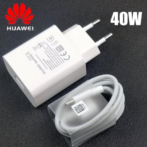 Original EU Huawei P30 Pro Fast Charger 40W Supercharge quick charge 5A usb Type c cable for P20 Mate 30 x 20 Nova 4 5 5t