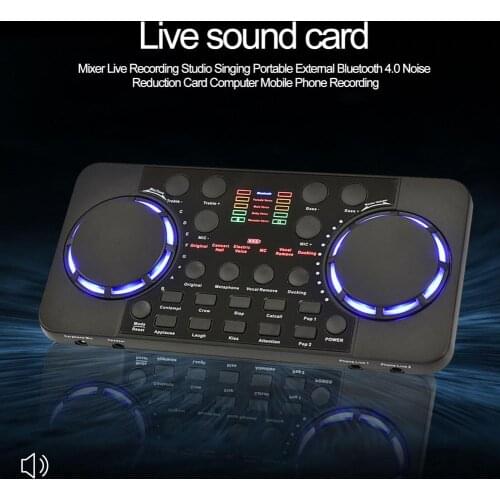 Phone Live Sound Card Portable Bluetooth 4.0 Computer External Mixer Live Recording Broadcast Studio Singing Noise Reduction