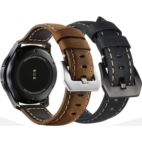 Genuine Leather strap For Huawei watch GT bracelet quick fit Crazy Horse wrist band For Huawei GT2 46mm Honor watch Magic band