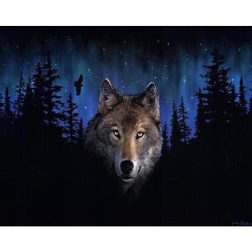 GATYZTORY Wolf Diy frame DIY Oil Painting By Numbers Modern Wall Art Canvas Painting Acrylic Paint Unique Gift For Home Decor