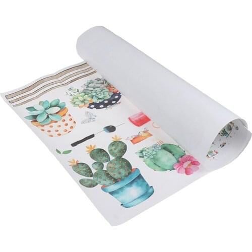 Cactus Potted Living Room Bedroom TV Background Self-adhesive Wall Stickers