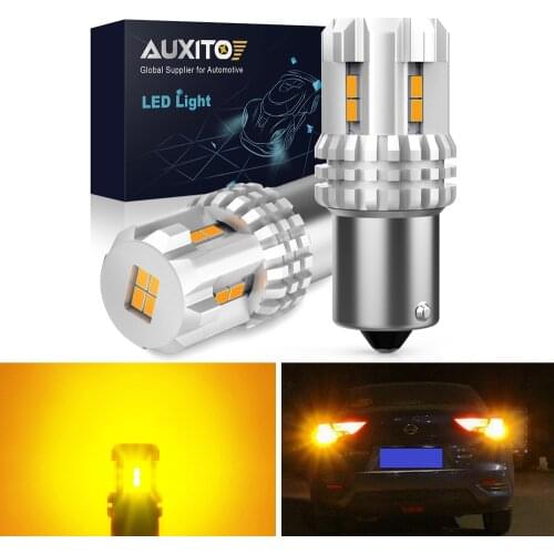 AUXITO 2Pcs Led Turn Signal 3157 Amber Yellow Bulb For Renault Megane Duster Clio Logan Laguna Sandero 1157 BAY15D P21/5W Lamp