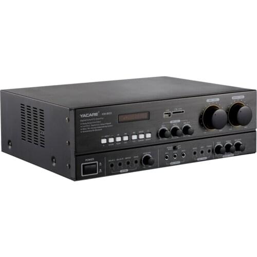 KM-800 160W * 2 Dual Reverb Home Theater Audio Amplifier Bluetooth/USB/SD Card Karaoke Amplifier