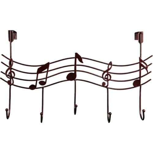 Wavy Musical Notes 5 Hooks Wall Mounted Coat Rack Clothes Door Hanger Elegant 94PF