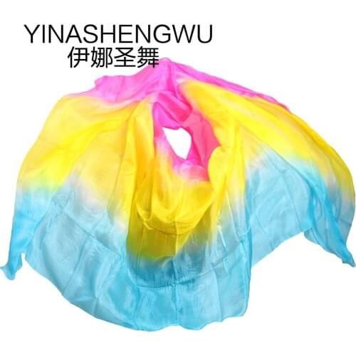 100% Silk Belly Dance Veils Shawl Scarf Belly Dance Practice Performance Silk Veils