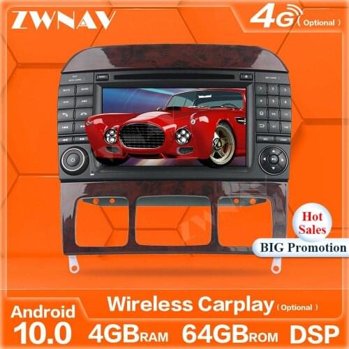 128G Carplay Android 10 Player Screen For BENZ S-Class W220 S280 S320 S350 S400 S43 GPS Navigation Audio Radio Stereo Head Unit