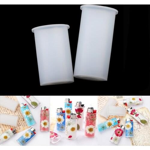 2Pcs Cigarette Lighter Cover Epoxy Resin Mold BIC J3 J5 Lighter Punch Protective Silicone Mold For DIY Craft Jewelry Making Tool