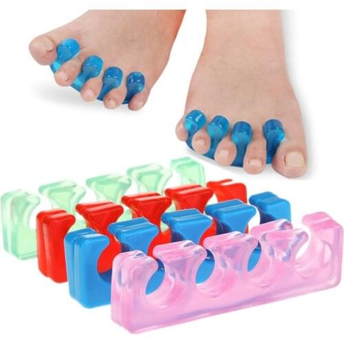 2 Pcs/lot Soft Silicone Toe / Finger Separating Gel Flexible Finger Spacer Silicone Soft Form For Pedicure 3D Nail Manicure Tool