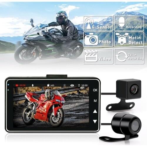 3" 1080P HD Motorcycle Camera DVR Motor Dash Cam ABS with Special Dual-track Front Rear Recorder Motorbike Electronics