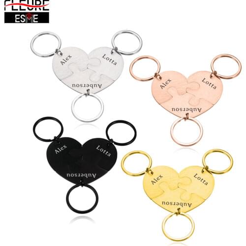 3Pcs Couples Customized Personalized Family Friend Gifts Keychains Trinket Original Keychain for Car Keys Gifts for Husband Wife