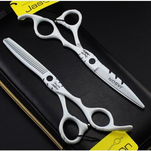 320# 6'' Brand Jason TOP GRADE Hairdressing Scissors JP 440C Professional Barbers Cutting Scissors Thinning Shears Hair Scissors