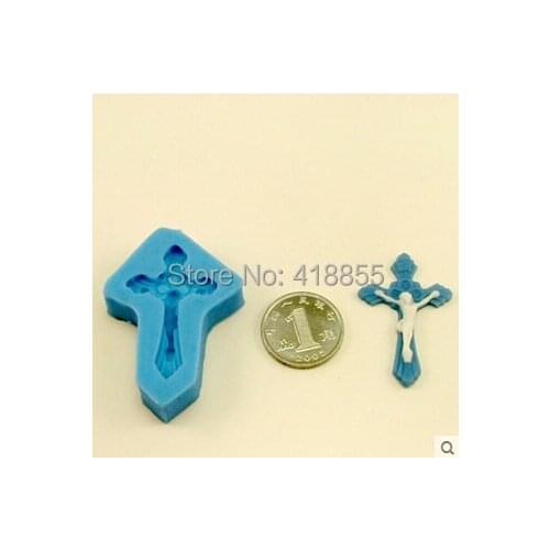 3D Mini Cross and Jesus Fondant Molds Fondant Cake Decoration Mold Wholesale Chocolate Silicon Moulds Silicone Rubber PRZY 001