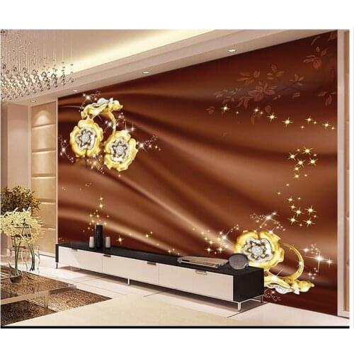 3d wallpaper custom 3d wall murals wallpaper mural fashion 3 d jewelry silk TV setting wall flowers 3d living room wallpaper
