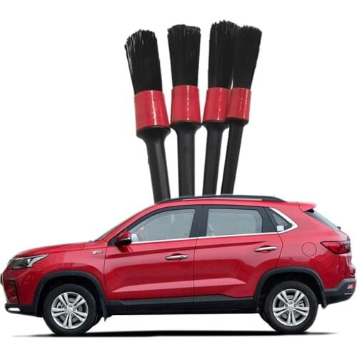 4 Pcs/set Car Detailing Brushes Cleaning Brush Set for Cleaning Wheels Tire Interior Exterior Leather Air Vents Car Cleaning