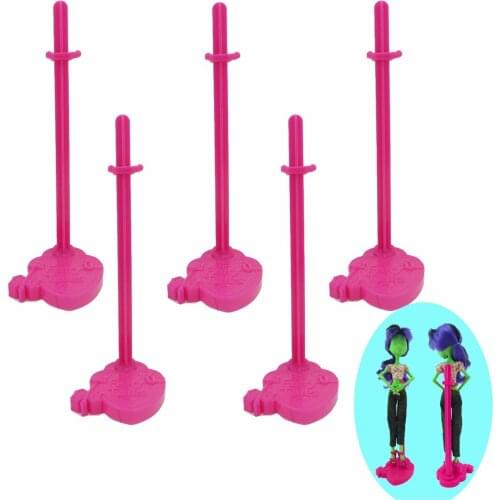 5 Pcs/Lot High Quality Pink Doll Stands Model Supporting Prop Display Holder Accessories for Monster High Doll Dollhouse Kid Toy