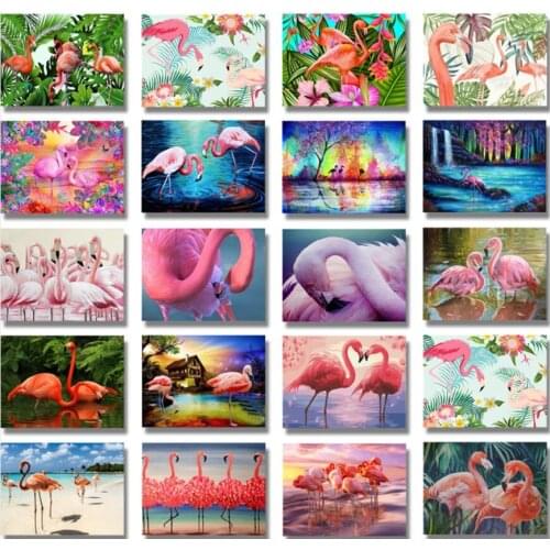 5d Animals Diamond Embroidery Painting Flamingo Birds Mosaic Stones Picture Small Size Diamond Dots Wall Art Decor Stickers Gift
