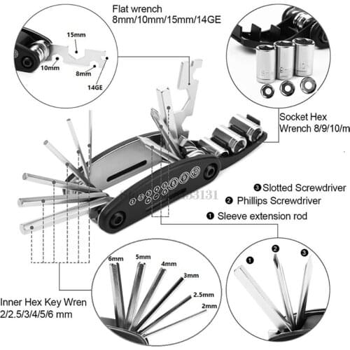 Motorcycle accessories 16 in 1 Screwdriver bolts Fix tool cover for Am Harley 883 Iron Flag Motorcycle Yamaha Drag Star 1100