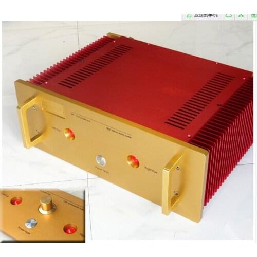 Aluminum Power Amplifier Chassis DIY Audio Case Power Supply Shell Large Power Amplifier Enclosure with Radiator 440*330*160MM