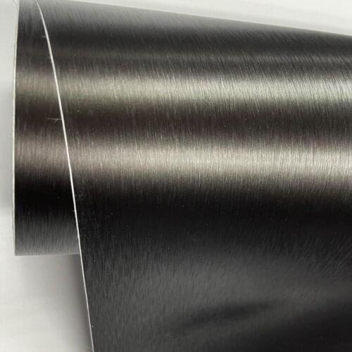 Car styling Black Dark Grey Silver Metallic Brushed Aluminum Vinyl car Wrap Film Size: 10/20/30/40/50/60X152CM/LOT for Choice