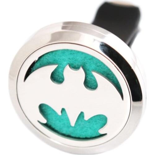 Bat 30mm Diffuser 316 Stainless Steel Car Aroma Locket Essential Oil Car Diffuser Locket Free 50Pcs Pads