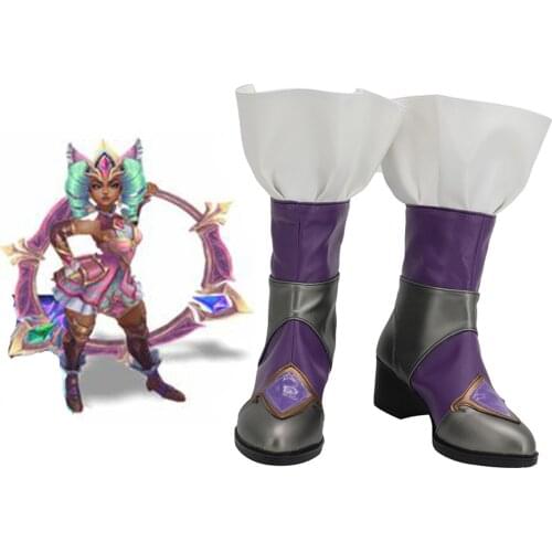 Battle Queen Skin Qiyana Boots Cosplay LOL Empress of the Elements Qiyana Cosplay Shoes Leather Boots Custom Made