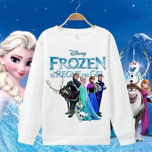 Frozen Childrens Clothing Girls Long-sleeved T-shirt Casual Printing Winter Coat T-shirt Boys and Girls T-shirt Bottoming Shirt