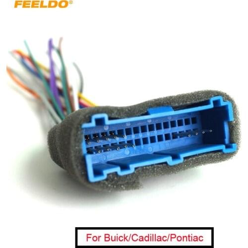 FEELDO 1Pc Car Radio Audio Stereo Wiring Harness Adapter Plug For Buick/Cadillac/Pontiac/Oldsmobile Aftermarket CD/DVD Stereo