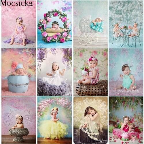 Girl-newborn floral backdrop for photography children kids headshot photo booth background abstract texture flowers photocall