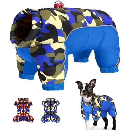 Warm Dog Winter Jacket Coat Reflective Pet Clothes Small Medium Dogs Clothing Jumpsuit Thick Coats Jackets For Boy Girl Dogs