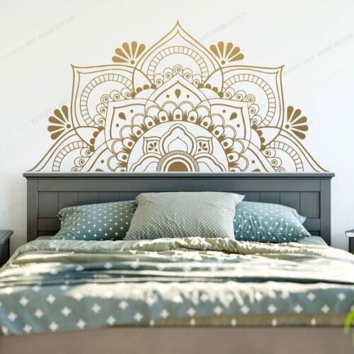 Art Religion Mandala Decorative wall Sticker Half Madala Flower Home Decor For Living Room yoga Vinyl Decals Decoration QQ1038