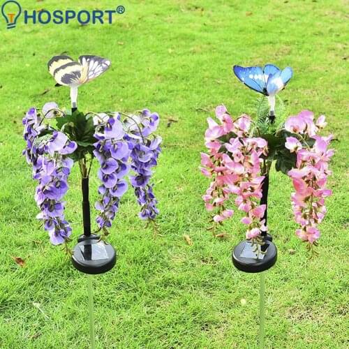 Solar Bean Flower LED Lamp Night Light Decor Outdoor Yard Artificial Landscape for Household Outdoor Courtyard Ornament