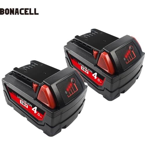 Bonacell 18V 4000mAh Li-ion Tool Battery for Milwaukee M18 48-11-1815 48-11-1850 2646-20 2642-21CT Repalcement M18 Battery L70