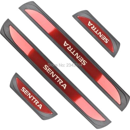 For Nissan SENTRA 2012-2018 2019 Stainless Door Sill Scuff Kick Plate Protectors Trim Guard Pedal Cover Car Styling Accessories