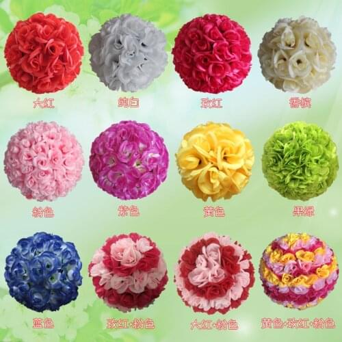 New 10 Inch (25cm) Flower Ball Wedding Decorations Artificial Rose Silk Flower Centerpieces Mint Decorative Hanging Flower Ball