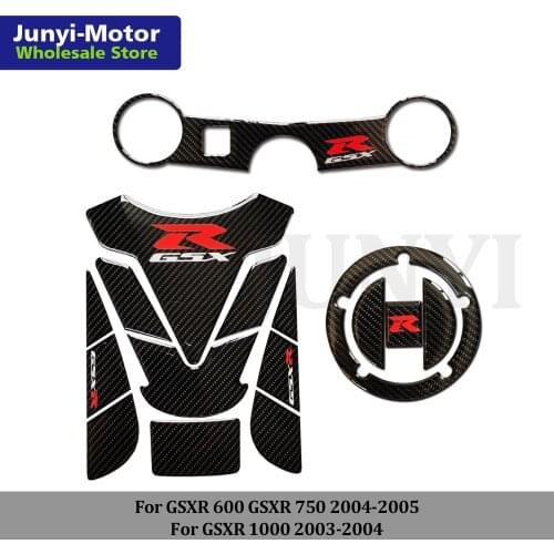 Fairing Tank Cover Pad Triple Clamp Sticker For Suzuki GSXR1000 03-04 GSXR600/750 04-05 K4 GSX-R Motorcycle Carbon Fiber Decal